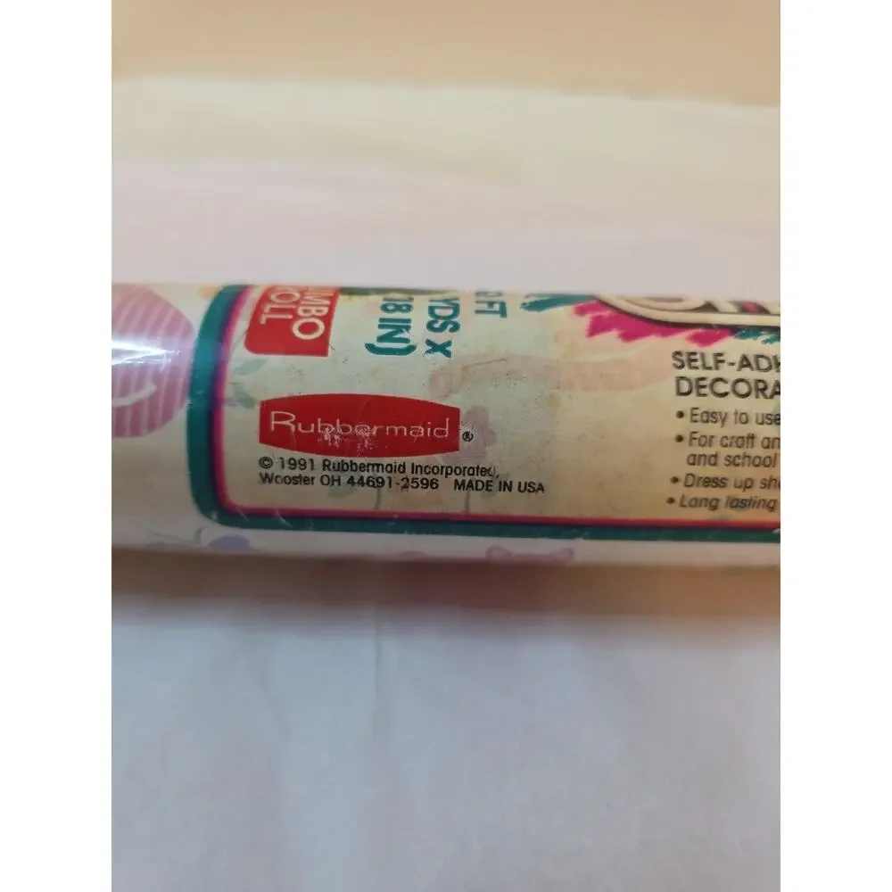Rubbermaid Contact Paper Pink Purple Cats 1991 8 Yards x 18 In Vintage